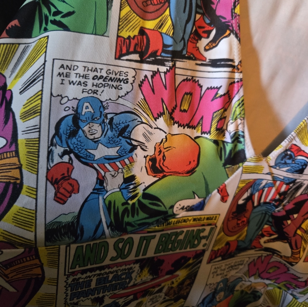 Blackmilk Marvel Captain America Marilyn Style Dress XL - Picture 3 of 6